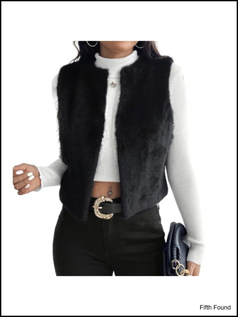 Faux Fur Vest Women Sleeveless Open Front Cropped Winter Warm Coat